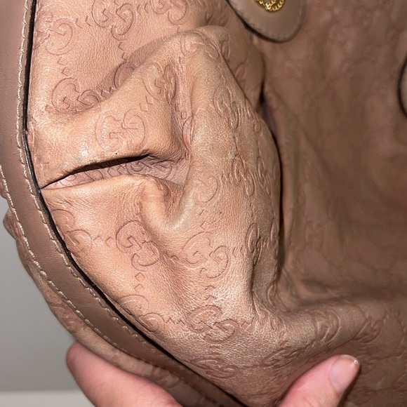 Gucci Guccissima Scarlett Bag GG Monogram Leather Neutral Blush Nude Pink Purse - Picture 8 of 17